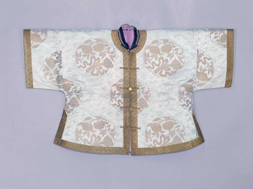 图片[1]-Lake Tuanhua, everything goes well, weaving gold satin cotton jacket-China Archive